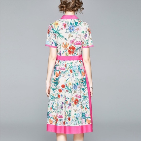 Dalia Macphee pink half button short sleeve dress NWT - Picture 2 of 11